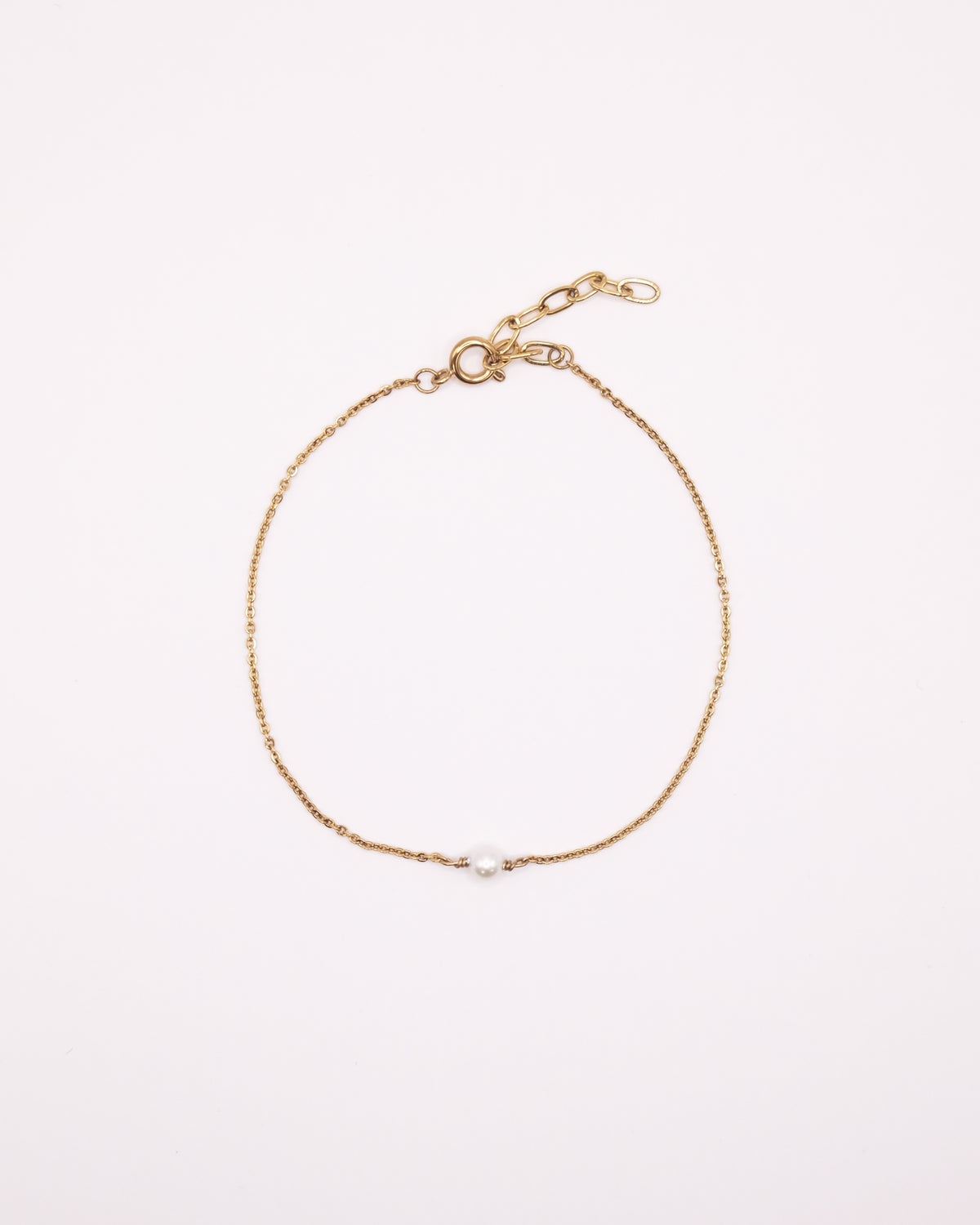 Bracelet Lisa doré avec chaîne fine et perle de culture