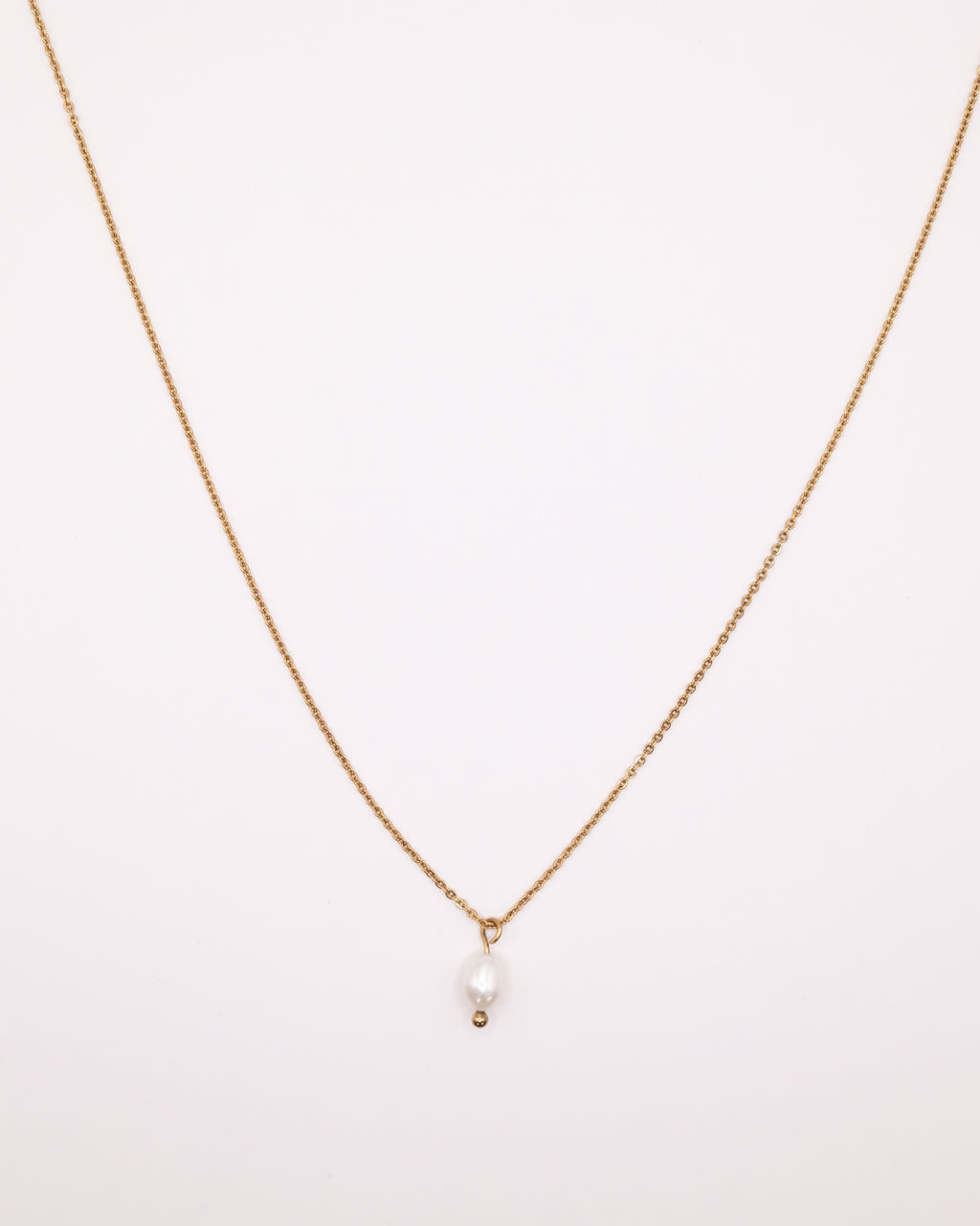 Collier Sylvia long doré avec pendentif perle de culture