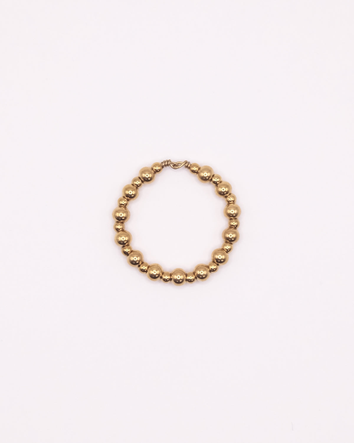 Bague Gigi dorée en perles d’acier inoxydable irrégulières