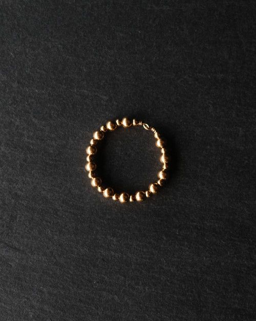 Bague Gigi dorée en perles d’acier inoxydable irrégulières